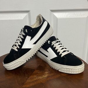 🔥 Off-White Virgil Abloh Arrow Women's Sneakers Sz 36 EU / 6 US Black White EUC